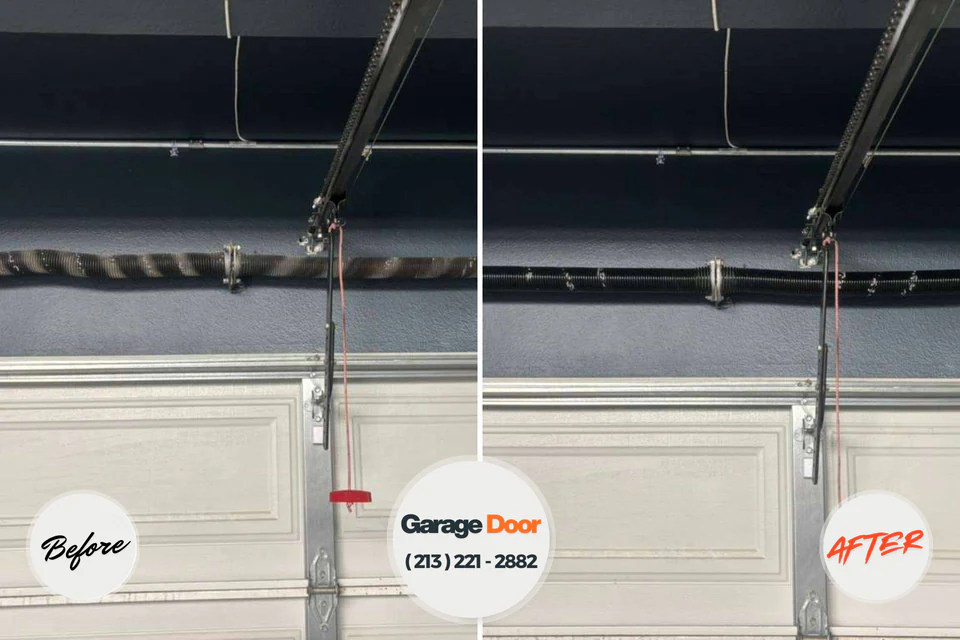 Before and after: garage door repair Salem Lakes, WI